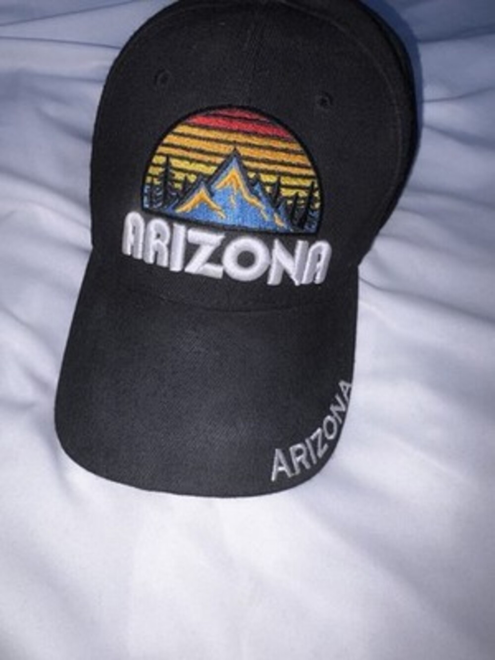 Black Arizona Embroidered Graphic Print Baseball Cap Hat Adjustable One Size